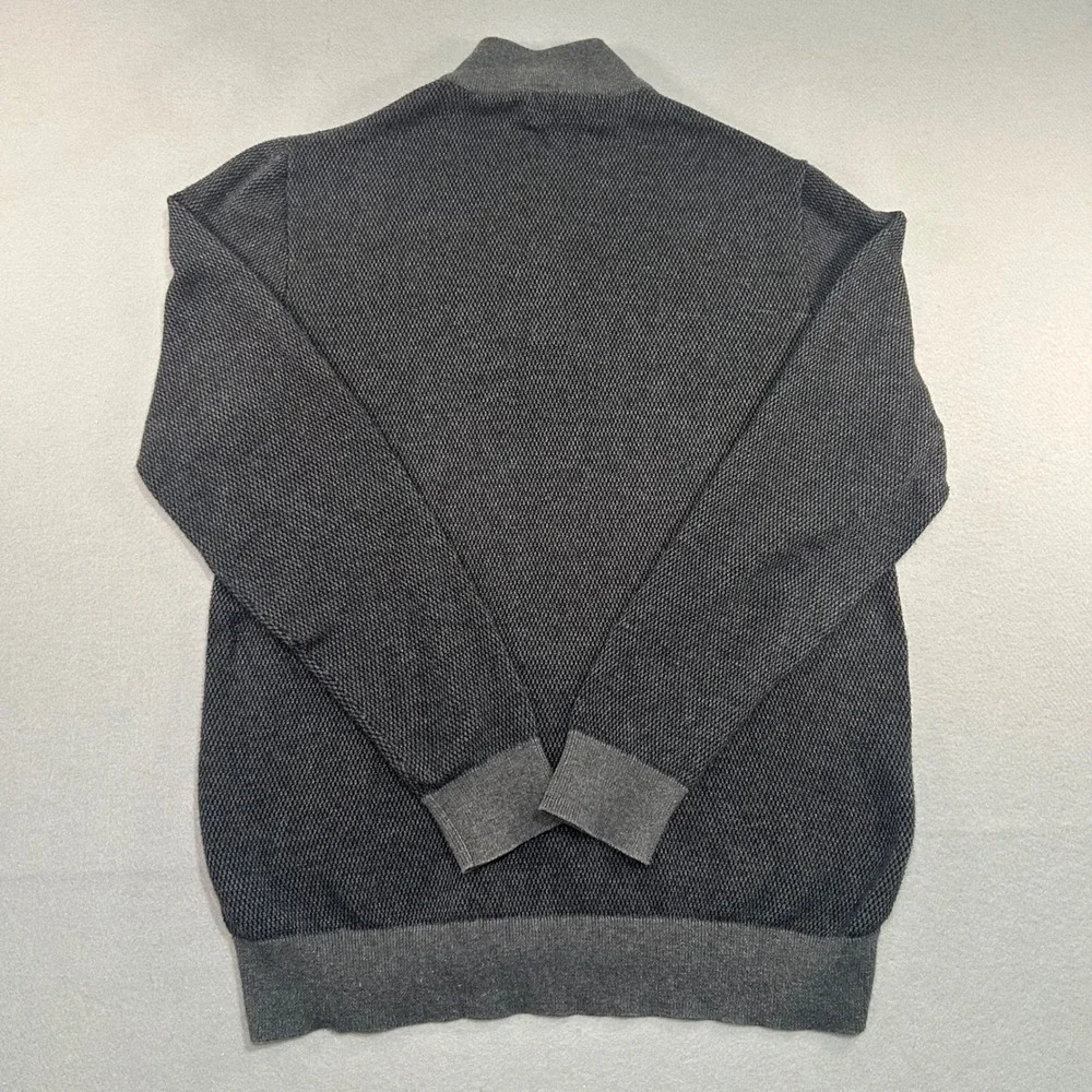 Vineyard Vines Quarter Zip Sweater Mens Medium Gray Cotton Wool Blend Pullover